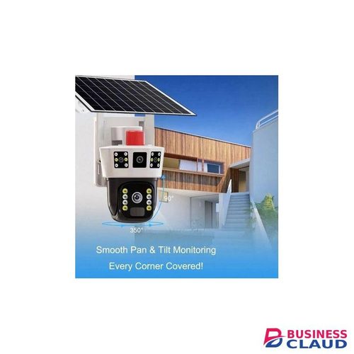 Intelligence 4G 6MP Triple Lens (Three) Solar Powered PTZ Camera - (PIR Human Detection,Colored Night Vision, All Weatherproof, Security Video IP Camara 4mp Battery CCTV Monitor)
