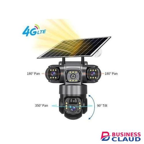 Solar Light Quality V380 Pro 3lens Triple Lens 4g Solar Powered CCTV Camera 6mp All Weatherproof, Security Video IP Camara 4mp Battery CCTV Monitor)
