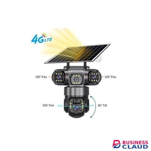Solar Light 4g Triple Lens Dual Lens Solar Camera - Smart Motion Detection (PIR Human Detection,Colored Night Vision, All Weatherproof, Security Video IP Camara 4mp Battery CCTV Monitor)