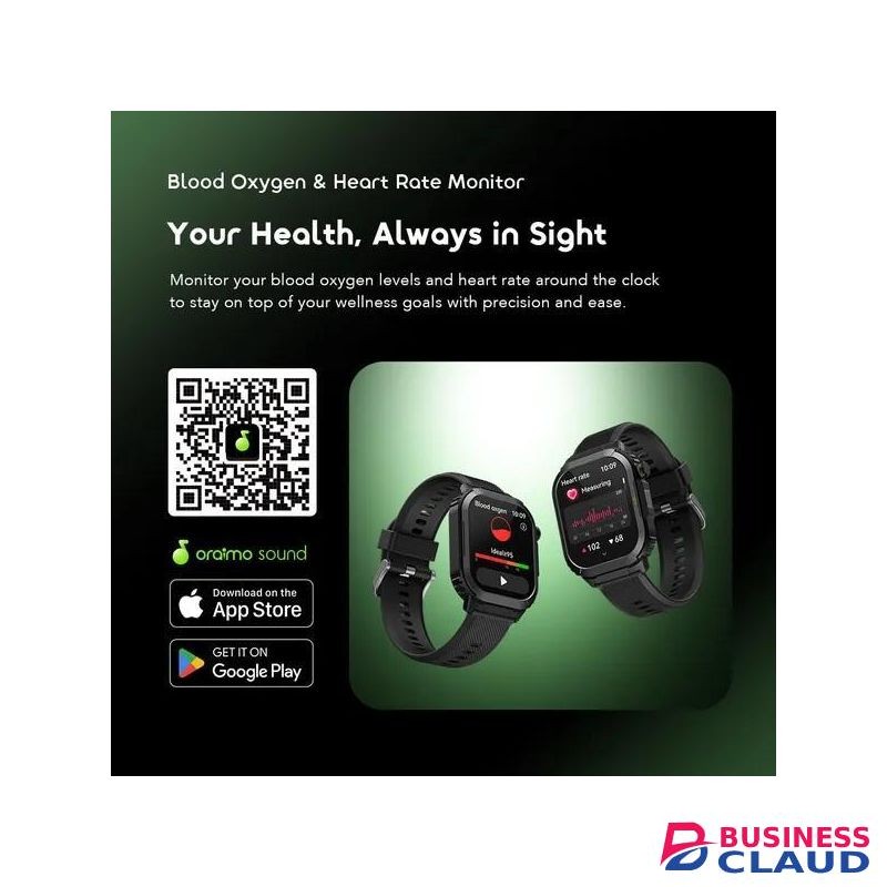 Oraimo Smart Watch Lumos N OSW-808N 2.01'' antiscratch panda glass built in flashlight IP68 Smart Watch, AI Generated Watch Faces, Blood Oxygen and Heart rate Monitor, WITH EXTRA STRAP