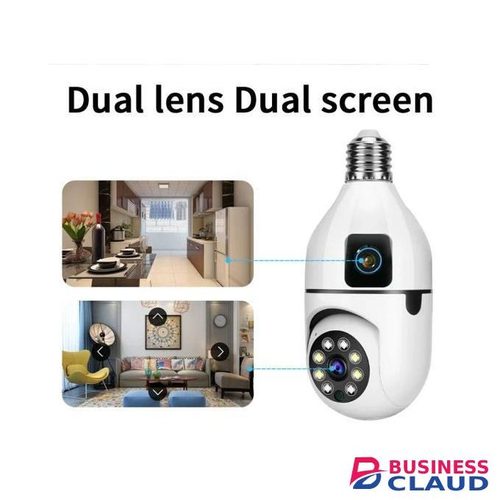 Wifi ptz Dual Lens Bulb Camera Baby Monitor Cctv Dual Lens Screen 1080p Wifi Bulb Camera