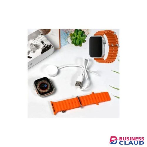Ultra T800 Smart Watch 1.99" Display – Bluetooth Calling, 123 Sports Modes, SpO2, Heart Rate, Sleep Monitor, Waterproof – Compatible with Android & iOS (Orange)