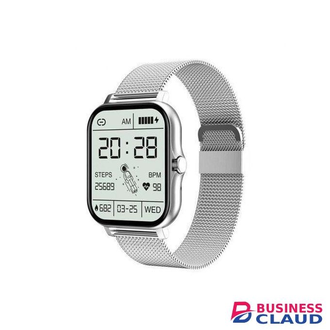 1.69 Inch TFT Screen IP67 Waterproof Smart Watch, Style:Steel Strap(Silver)