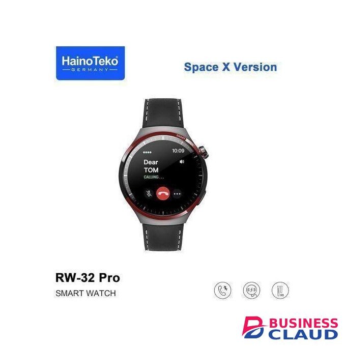 Haino Teko Watch 4 Pro Space X RW-32 - 1.96" AMOLED Smartwatch, Bluetooth Calling, 100+ Sports Modes, Always-On Display, IP68 Waterproof (Black/Silver)