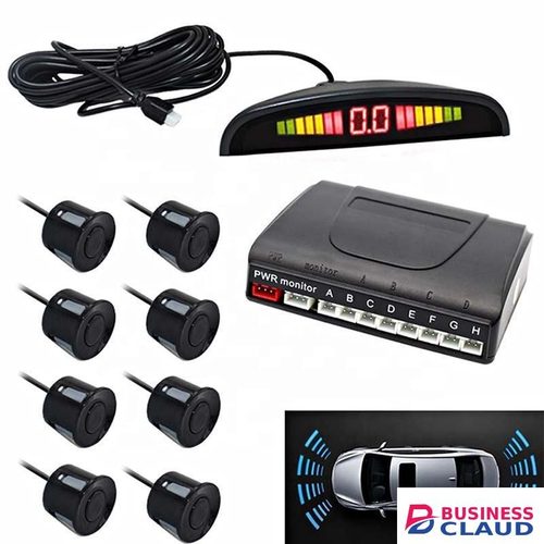 Universal Car Parking Sensor Kit 4 Front 4 Rear Display/Buzzer ce Reverse Radar Monitor Security Alert System
