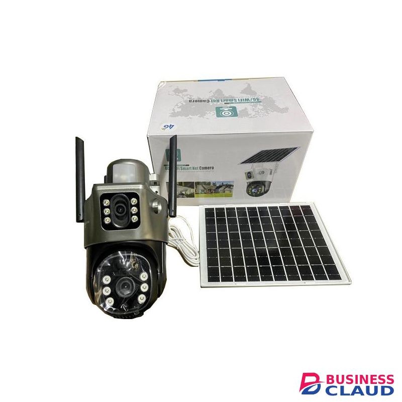 4G PTZ Dual Lens Screen Outdoor IP66 waterproof And dustproof Solar Powered Security CCTV Camera