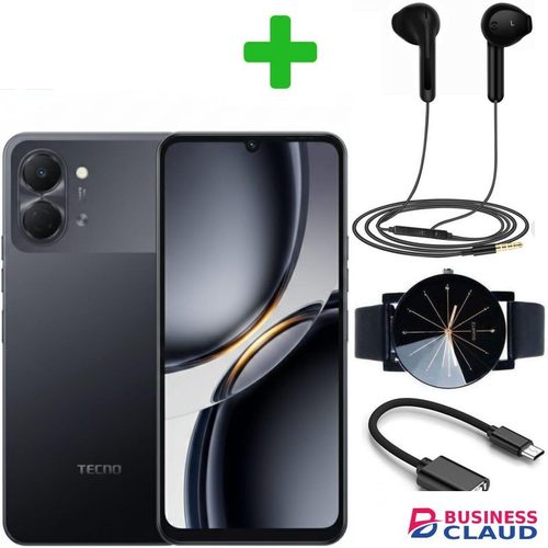 Tecno Pop 20 128GB+UPTO 8GB (4GB Extended RAM) 120Hz 6.75" Display IP64 Dust & Water Resistance 13MP Camera UNISOC T7250 Processor 5000mA+(12 MONTHS WARRANTY)Earphones+Web watch+Otg type c