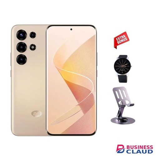 Itel SUPER S26 Ultra, (8GB ROM + 256GB RAM), 6.8" Inch, 144Hz, 3D Curved AMOLED Display, In-display fingerprint scanner, IP65, 6000mAh, Dual sim - Gold