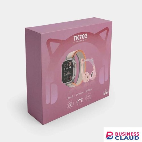 TK 702 Plus Smartwatch, smart watch Set Pink Gold with Full Touch Display, Bluetooth Calling, Fitness & Health Tracking, Multiple Stylish Straps, Waterproof Smart Watch for Women Compatible with Android and iOS Smartphones