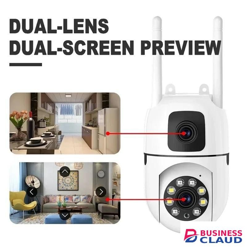 4MP Dual Lens WIFI Surveillance Camera Dual Screen Wireless IP Cameras Outdoor Auto Tracking Night Vision 8X Digital Zoom CCTV