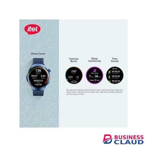 Itel Edge R1 Pro ISW-043 – AMOLED Screen Smartwatch With IP68 Waterproof & Leather Strap
