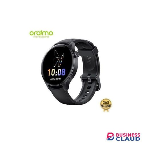 Oraimo Official Store 1.43'' AMOLED Screen Bluetooth Call Built-in Music Player 100+ Sport Modes IP68 Waterproof Round Smart Watch