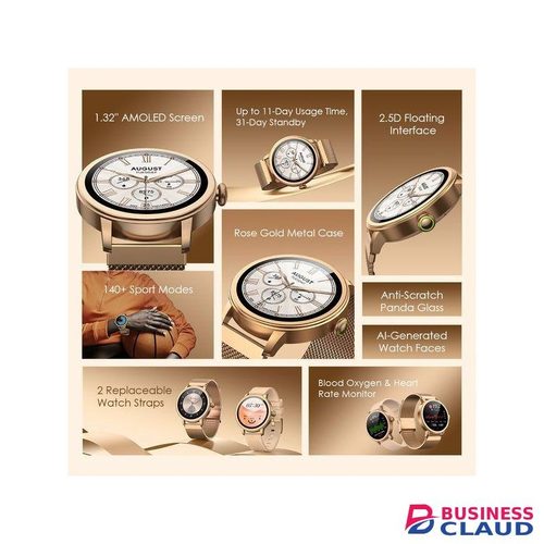Oraimo Watch Muse OSW-831N – Smartwatch With AMOLED Display, 2 Replaceable Straps, Calling Feature & Waterproof IP68 Rating