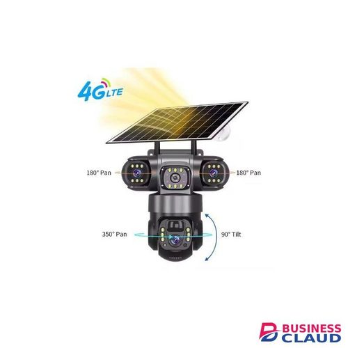 Solar Battery Powered Camera Solar Power CCTV 4G IP PTZ Dual Lens 3 Screens Camera