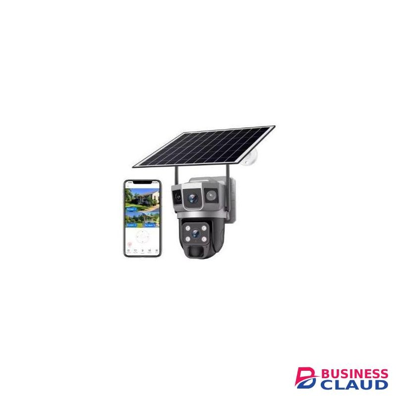 Dual lens Three Screen Fixed camera Dual Lens 4MP Solar IP Camera WiFi Outdoor CCTV PTZ Home Security System