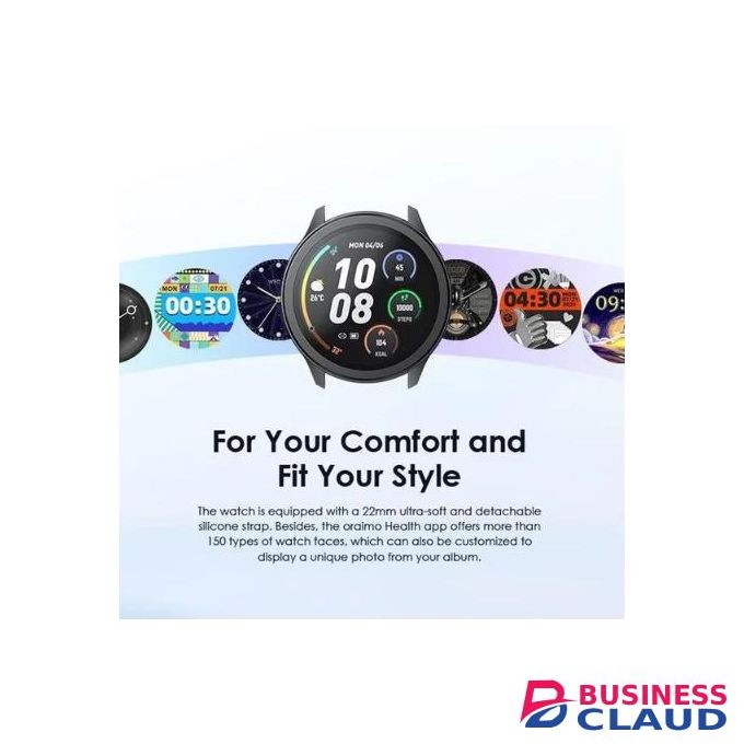 Oraimo Watch 2R HD OSW-30 Bluetooth HD Calling Smart Watch, 1.69 Inch TFT Display Smartwatch with Multiple Sports Modes, IP68 Water Resistance and Health Tracking (Black)
