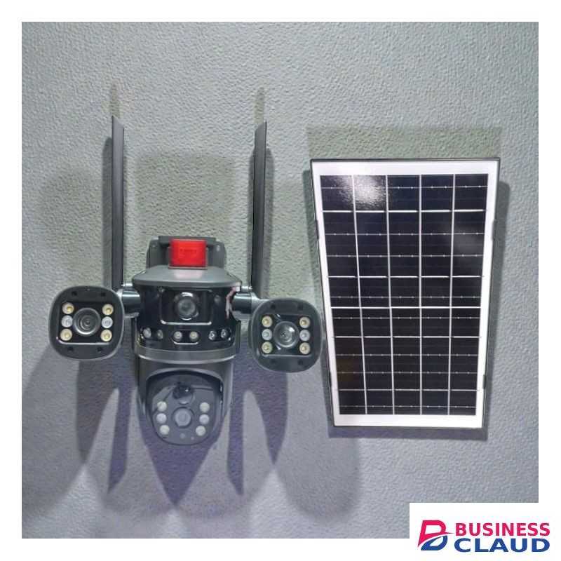 IP66 Rated Waterproof High Definition 3MP HD Dual Lens Screen Multiple Lens 4G PTZ Solar Camera with Two-Way Audio Communication and Humanoid Auto Tracking