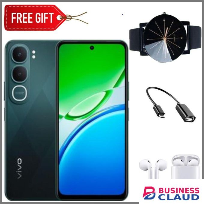 Vivo Y21d (4GB RAM + 128GB ROM) - 6500mAh 5-Year Health Battery, IP69+ Waterproof, 44W FlashCharge, 90Hz Display-Green+Webwatch+otg+Earpods