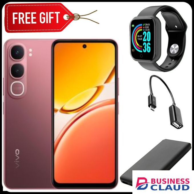 Vivo Y21d (6GB RAM + 128GB ROM) - 6500mAh 5-Year Health Battery, IP69+ Waterproof, 44W FlashCharge, 90Hz Display-Coral Red+Smartwatch+otg+Power Bank