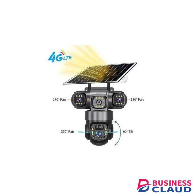 Solar Light Intelligence 4G (Simcard) V380 Triple Lens Three Screens Camera Solar Powered - (PIR Human Detection,Colored Night Vision, All Weatherproof, Security Video IP Camara 4mp