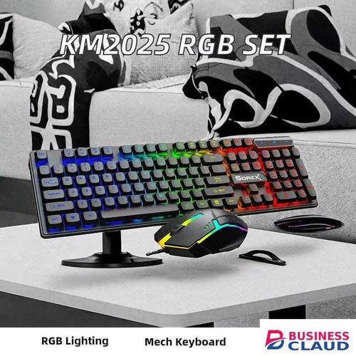 104-Key Wired Rainbow Gaming Keyboard Universal Waterproof Backlight for Laptop/Tablet