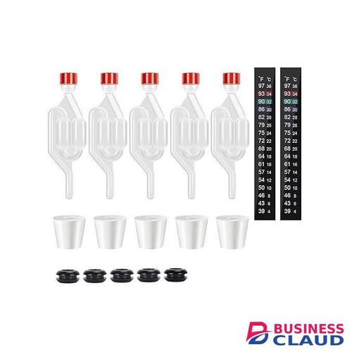 Plastic 5 Airlocks,5 rubber stoppers and 5 grommets. Airtight seal keeps your brew safe Transparent design for bubble monitoring Durable plastics or glass options Suitable for mead, wine, or cider Fast shipping across Kenya