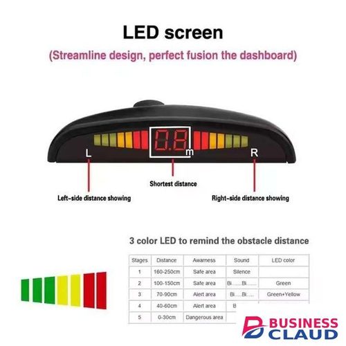 Prestige A-375 Black Parking Sensor – Distance Detection with LED Display & Sound Warning