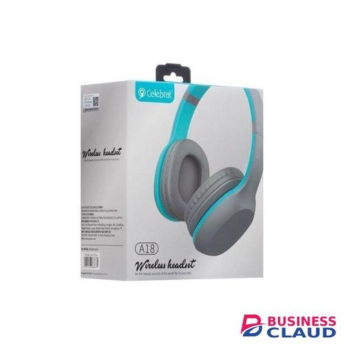 Celebrat A18 Wireless Bluetooth Headphones Extra Bass -Grey