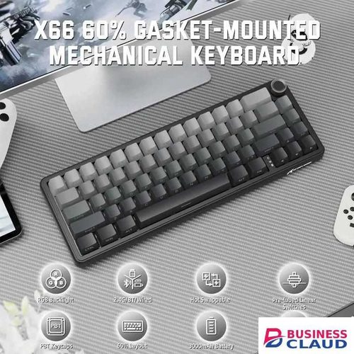 ATTACK SHARK Starry BlackX66 mechanical keyboard Bluetooth three-mode linear axis heat exchange GASKET structure gaming e-sports keyboard
