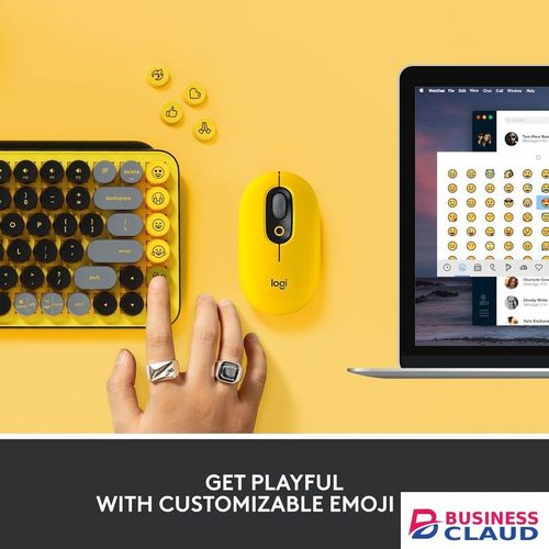 Logitech Pop Keys Mechanical Wireless Keyboard With Customizable Emoji Keys - Blast Yellow