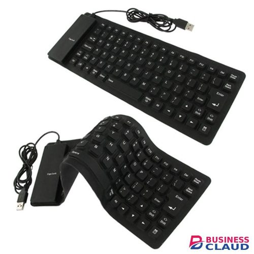 HP Flexible Keyboard – Waterproof, Roll-Up Design, Silent Typing, USB Wired Connection