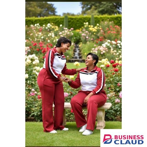 Women’s Casual Tracksuit Maroon Two-Piece Set, Comfortable Sporty Loungewear