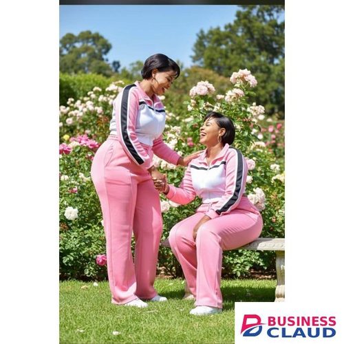 Women’s Casual Tracksuit Pink Two-Piece Set, Comfortable Sporty Loungewear