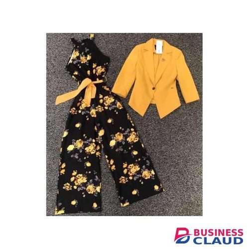 women's Jumpsuit Ladies With A Blazer And A Belt-Made In Turkey