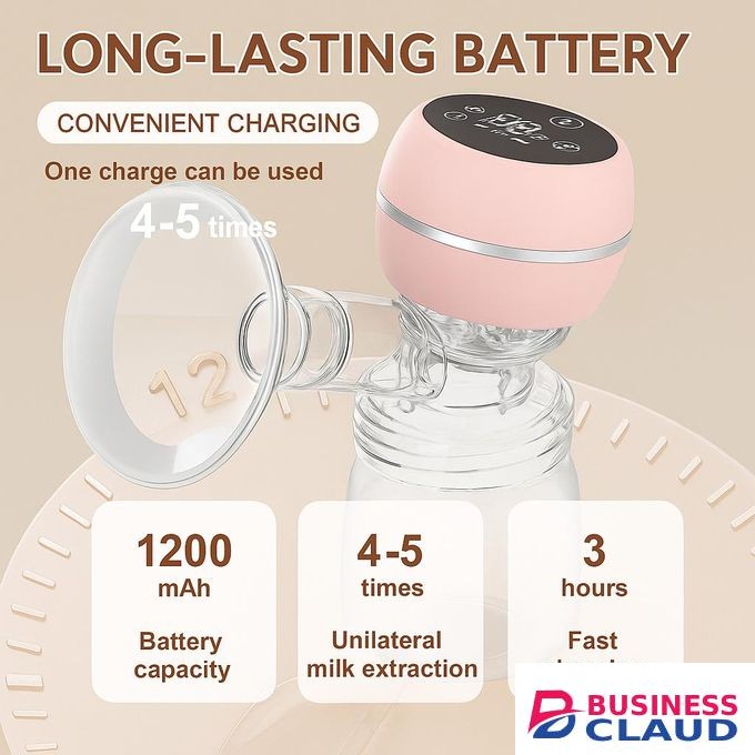 TIMBUTUS Electric Breast Pump – Portable Rechargeable Breastfeeding Pump with LCD Display, 3 Modes & 9 Levels – 180ml Capacity