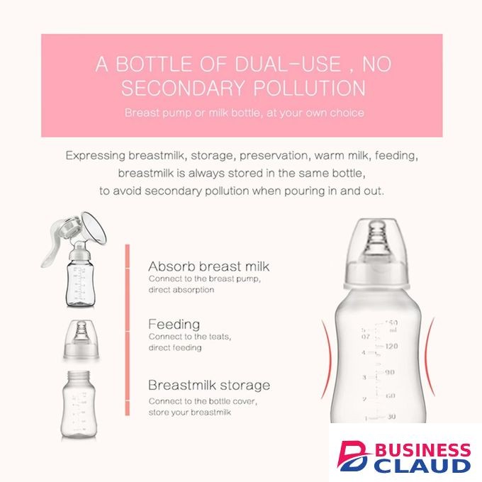 Manual breast pump, dual-purpose for bottle and breast milk storage cup, preferred for breastfeeding mothers