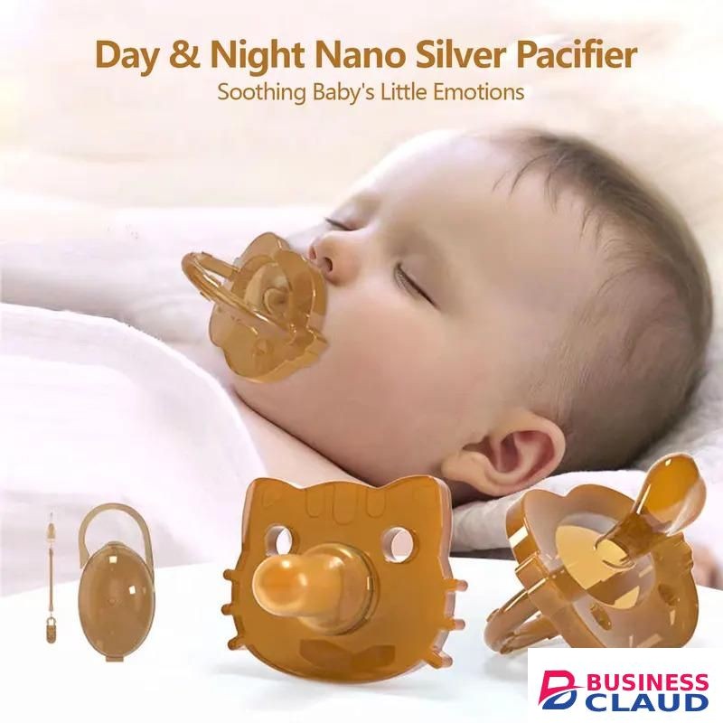 Night Flat Head Baby Silicone Pacifier Soother Breastmilk-like design No crying for baby Perfect gift for newborns