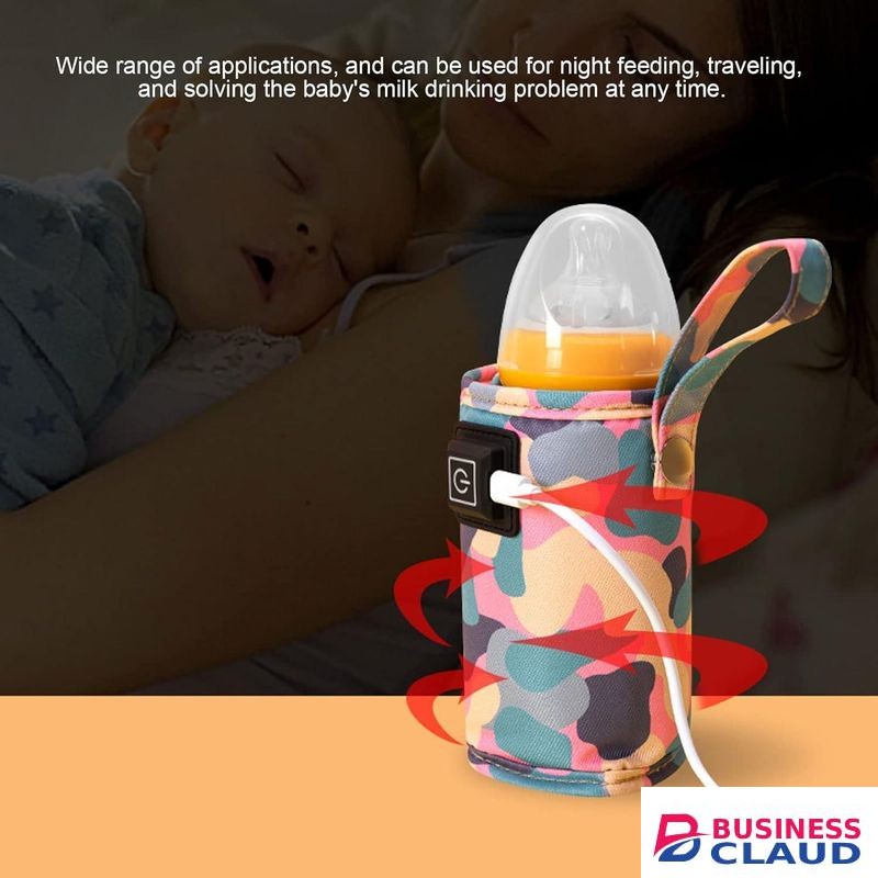 USB Milk Warmer Bag - 2025 New Fast Bottle Warmer for Travel, Portable Car Bottle Warmer for Travel, on The Go Bottle Warmer with USB Cables, Gentle Warmth Maintain Perfect Temperature (Pink)