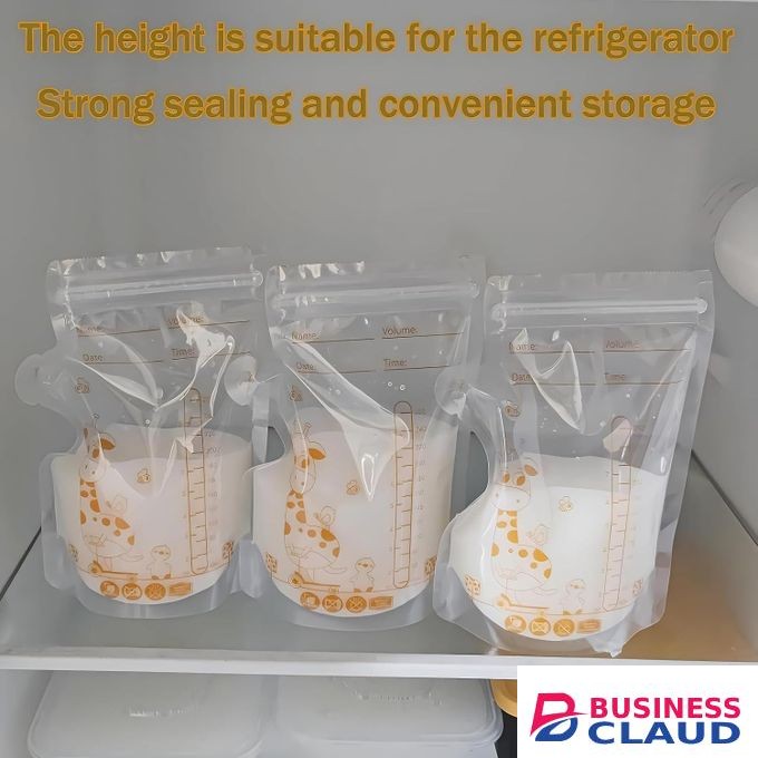 Flushrenic 50 Pcs Breast Milk Storage Bag, Breast Milk Storage, 250ml Disposable Milk Storage Bags, Breast Milk Bags, Milk Storage Bags Breastfeeding, for Breastfeeding, No-Leak Milk Freezer Storage Pouches