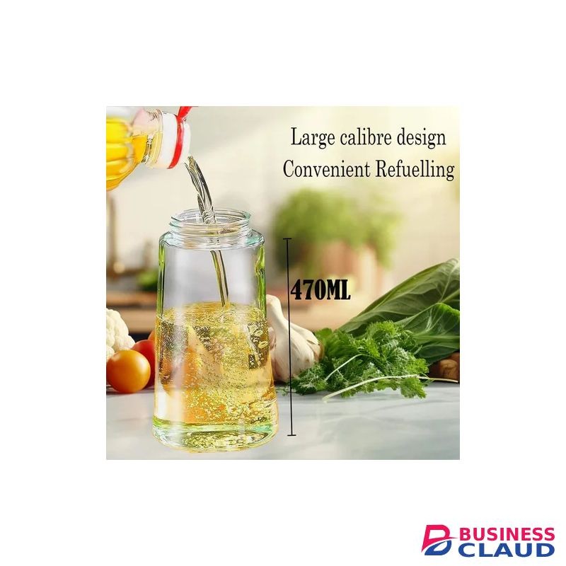 Hot-Selling Household Press-Type Oil Dispenser - 2-in-1 Spray & Pour, Glass & Plastic Material, 470ML Capacity, Colors Shipped Randomly