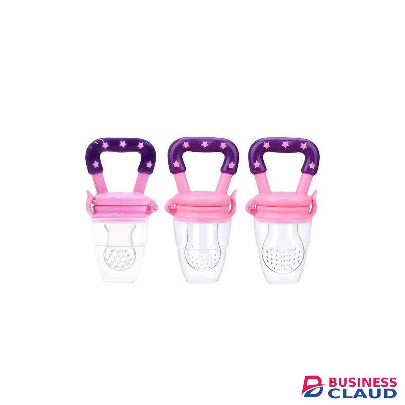 Baby Fruit Feeder Pacifier Teething Toys Fresh Food Feeder Infant Fruit Nipple Silicone Pouches For Toddlers Kids Boy Girl. Medium Sized Pink