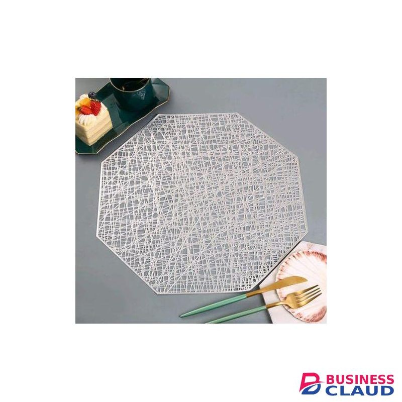 6pcs Hexagonal PCV Non-Woven Table Mats