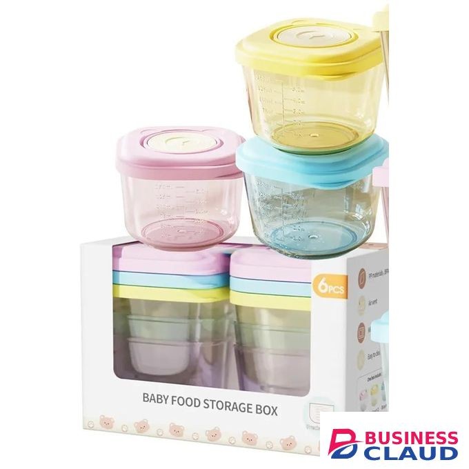 6 pack 150ml milk/ food storage containers/cups BPA free