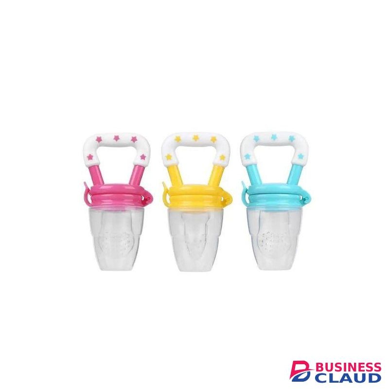 Baby Fruit Feeder Pacifier Teething Toys Fresh Food Feeder Infant Fruit Nipple Silicone Pouches For Toddlers Kids Boy Girl. Medium Sized Peach Color