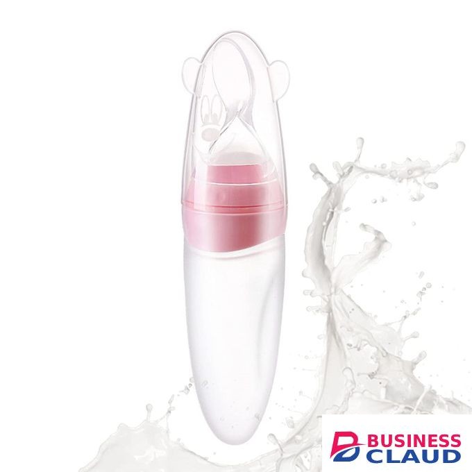 Silicone Squeeze Baby Feeding Bottle With Dispenser Spoon.