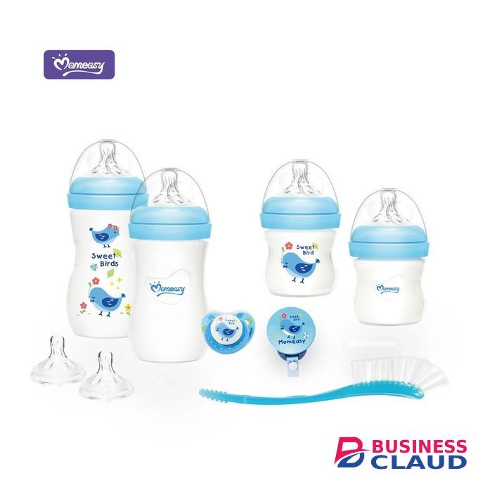 Momeasy Newborn Baby Feeding Gift Set - Blue