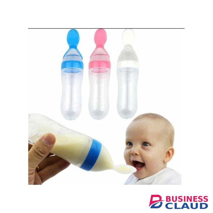 Share This Product 90ml Soft Silicone Baby Feeding Bottle With Spoon Tip