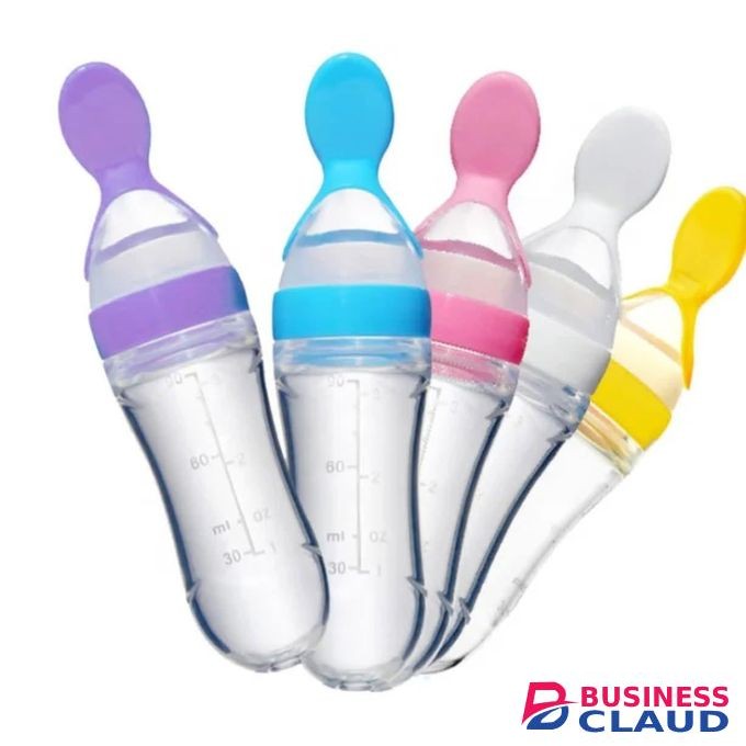 Mini Baby Silicone Squeeze Bottle Spoon, Safe Baby Feeding Bottle With Spoon For Toddlers/Kids/Babie