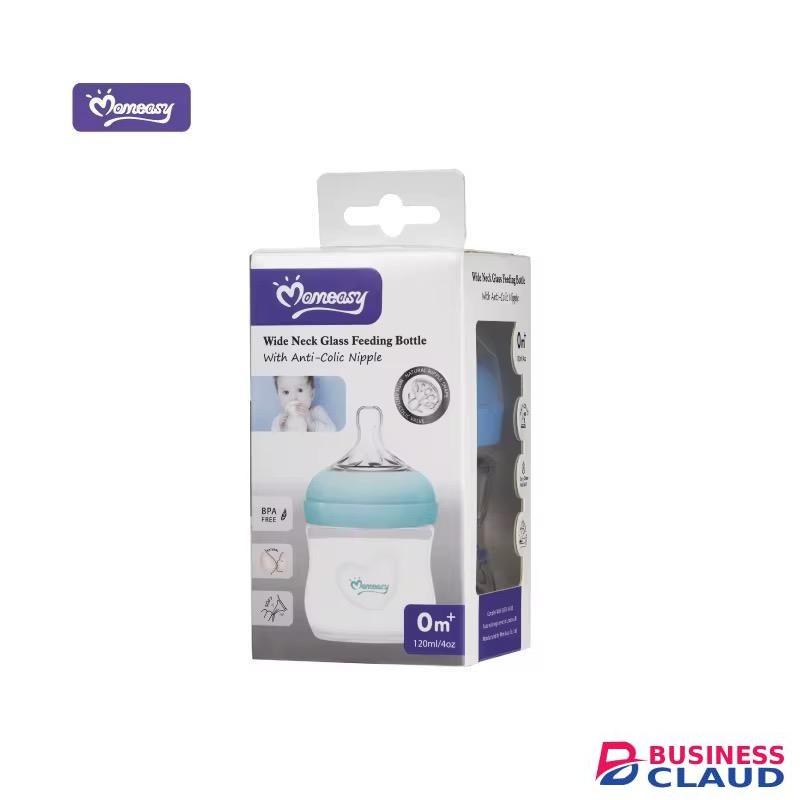 Momeasy Glass Baby Feeding Bottle 120ml, Newborn, Anticolic bottle