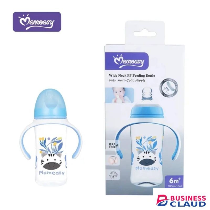 Mom Easy Wide Neck Baby Feeding Bottle With Anti-colic Nipple 300ml